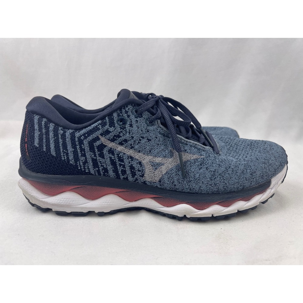 Mizuno Wave Sky WAVEKNIT 3 Women 10 Blue Excellent Running Shoes J1GD195709 - Picture 10 of 12